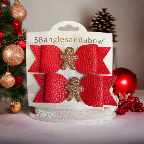 Christmas Holiday Gingerbread Hair Clips