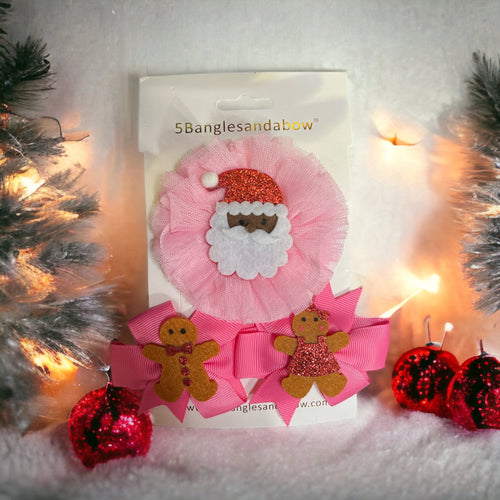 Christmas Holiday Santa Hair Clips