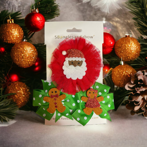 Christmas Holiday Santa Hair Clips