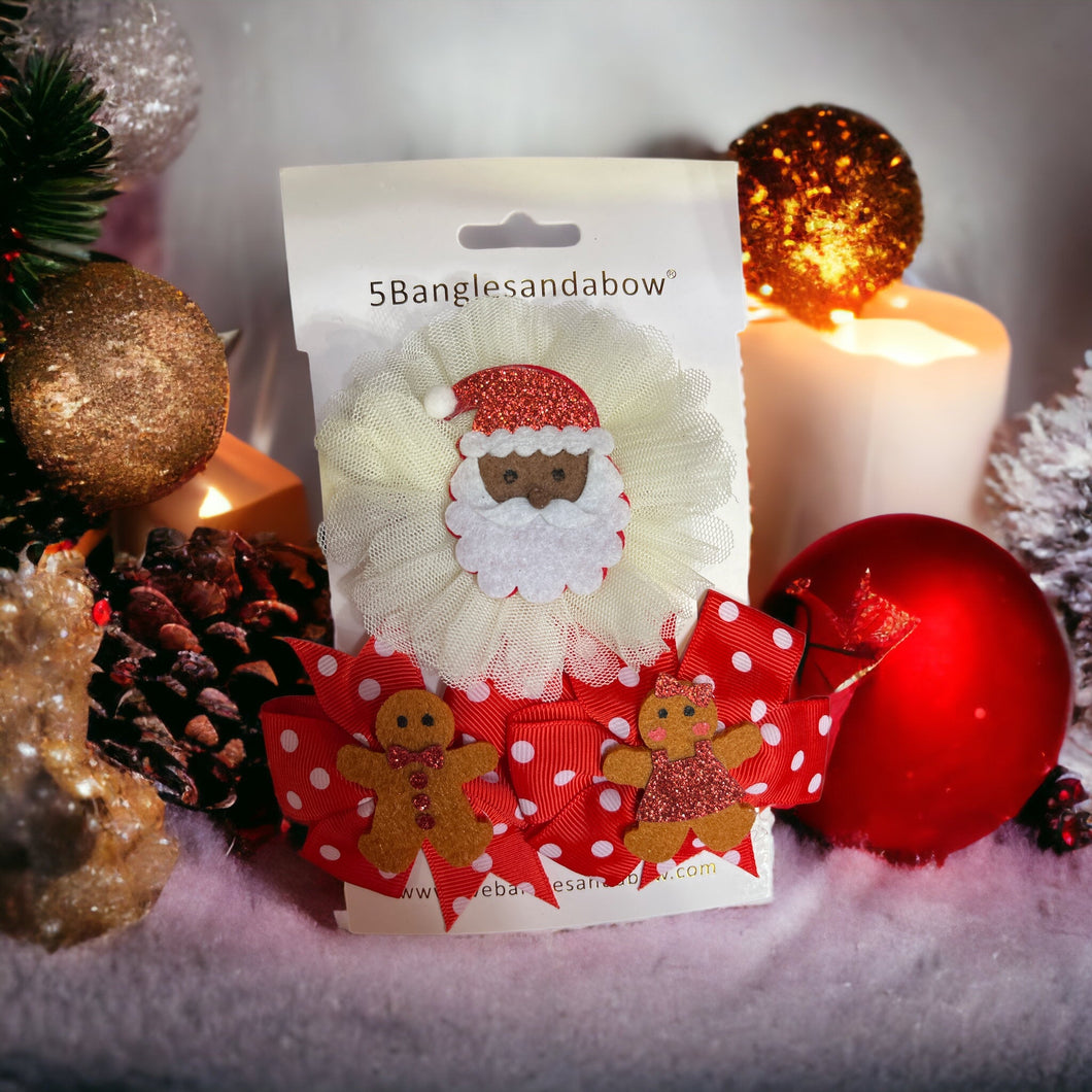 Christmas Holiday Santa Hair Clips