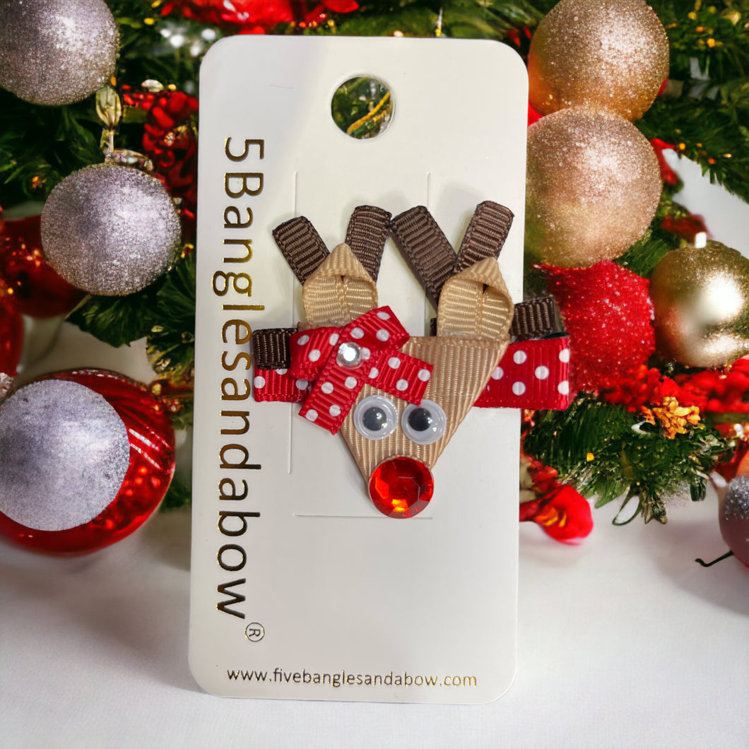 Christmas Holiday Reindeer Hair Clip