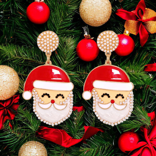 Christmas Holiday Santa Earrings
