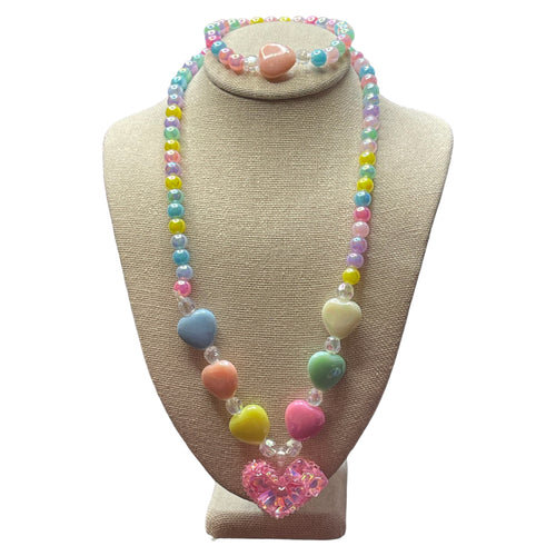 Princess Rainbow Heart Necklace