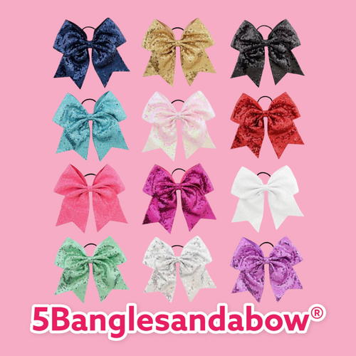 8 Inch Sequin Cheer Bows