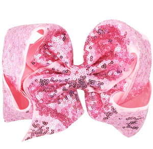 8" Jumbo Sequin Pink Boutique Bow