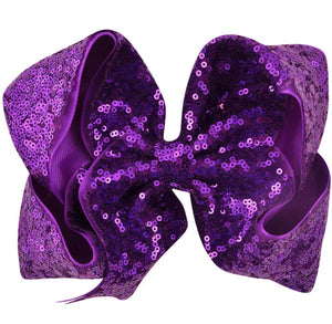 8" Jumbo Sequin Purple Boutique Bow