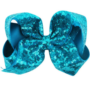 8" Jumbo Sequin Teal Boutique Bow