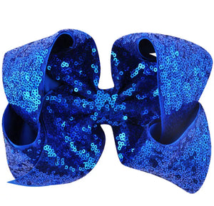 8" Jumbo Sequin Royal Blue Boutique Bow