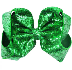 8" Jumbo Sequin Green Boutique Bow