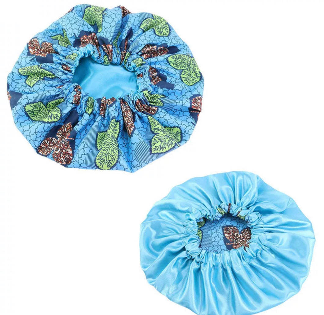 African  Print Night Cap Blue