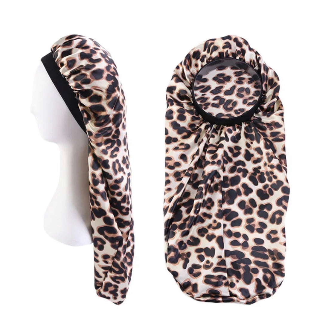 Cheetah Print Braid/Dread Loc Night Cap