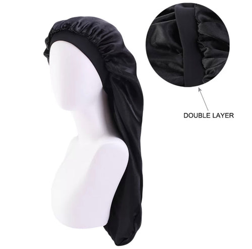 Double Lined Braid/Dread Loc Night Cap Black