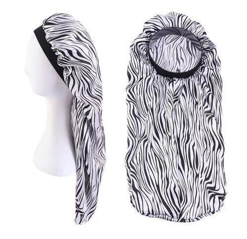 Zebra Print Braid/Dread Loc Night Cap