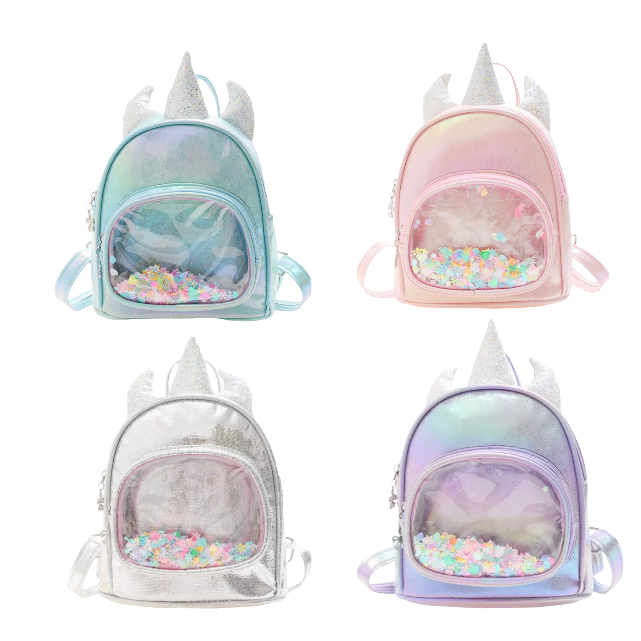 clear unicorn mini backpack unicorn VALICLUD for Girls, Transparent Tpu School Bag with Adjustable Straps, Purple, 11.61 X 9.84 X 4.33 Inch, Ideal for School, Stadiums, Parks, and Family Trips | Kids' Backpacks color straps Roomy front pocket with snap closure 7.5W x 8H x 3.5D in Amazon Child's Unicorn Backpack Wholesale